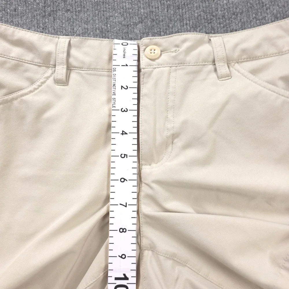 Eddie Bauer Cargo Shorts Women 6 Mid Rise Tan Stretch Hiking Outdoor Comfort